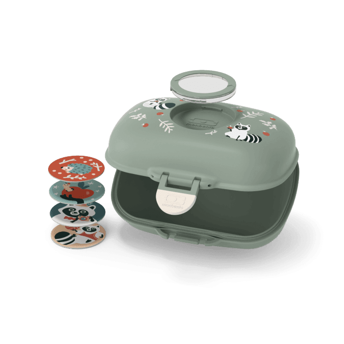 Monbento Gram Snack Box-Green Raccoon Green Raccoon-1954803050044592131