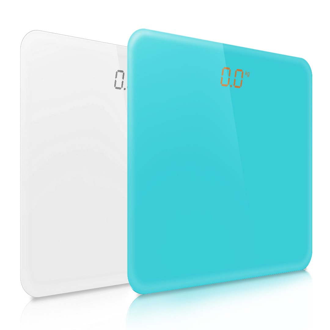 Soga 2 X 180kg Digital Fitness Weight Bathroom Gym Body Glass Lcd Electronic Scales White/Blue