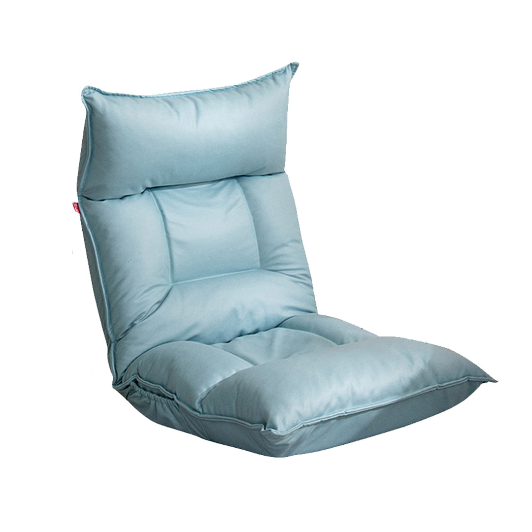 Blue Lounge Recliner Lazy Sofa Bed Tatami Cushion Collapsible Backrest Seat Home Office Decor
