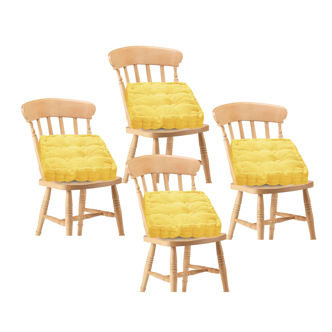 4X Yellow Square Cushion Soft Leaning Plush Backrest Throw Seat Pillow Home Office Decor