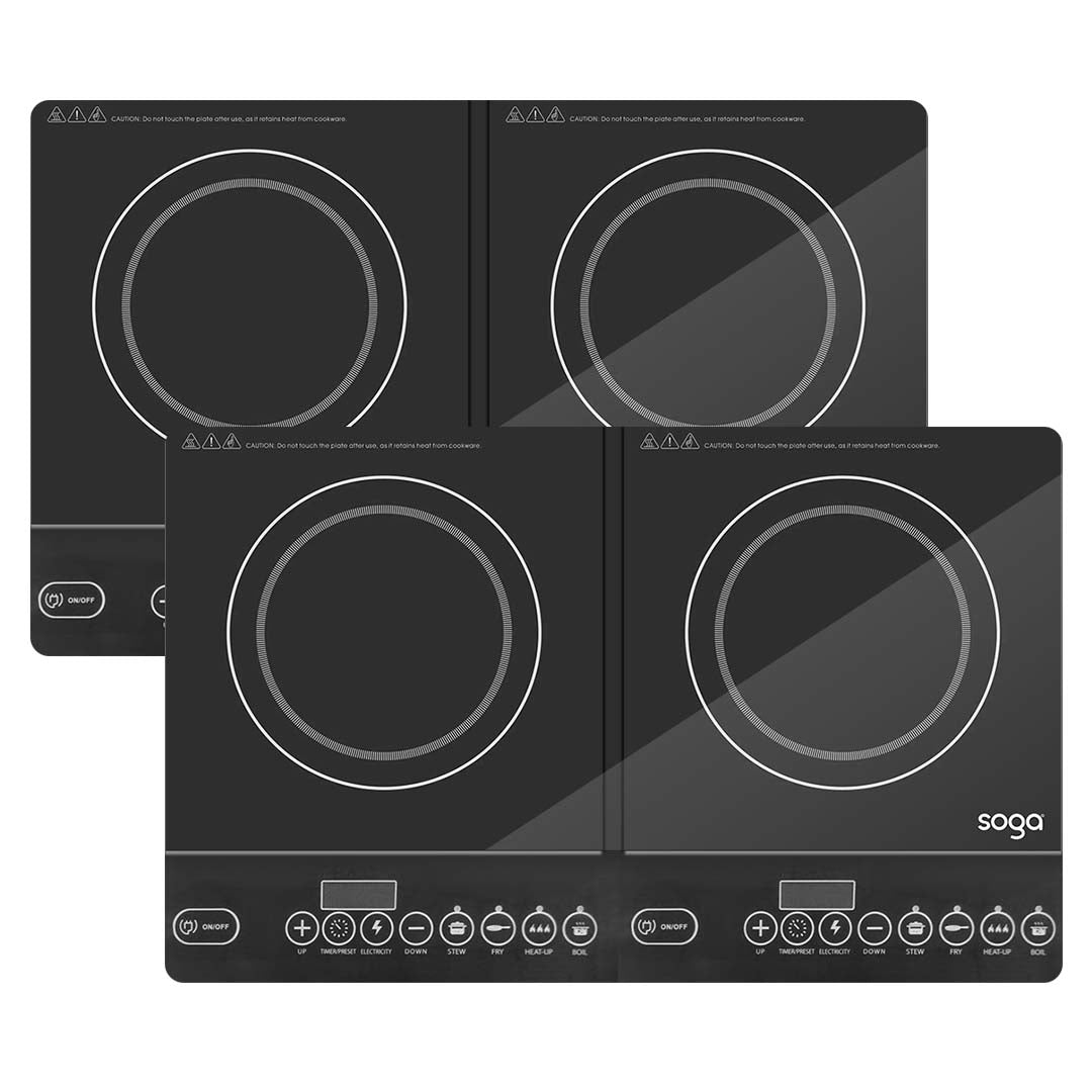 Soga 2 X Cooktop Portable Induction Led Electric Double Duo Hot Plate Burners Cooktop Stove
