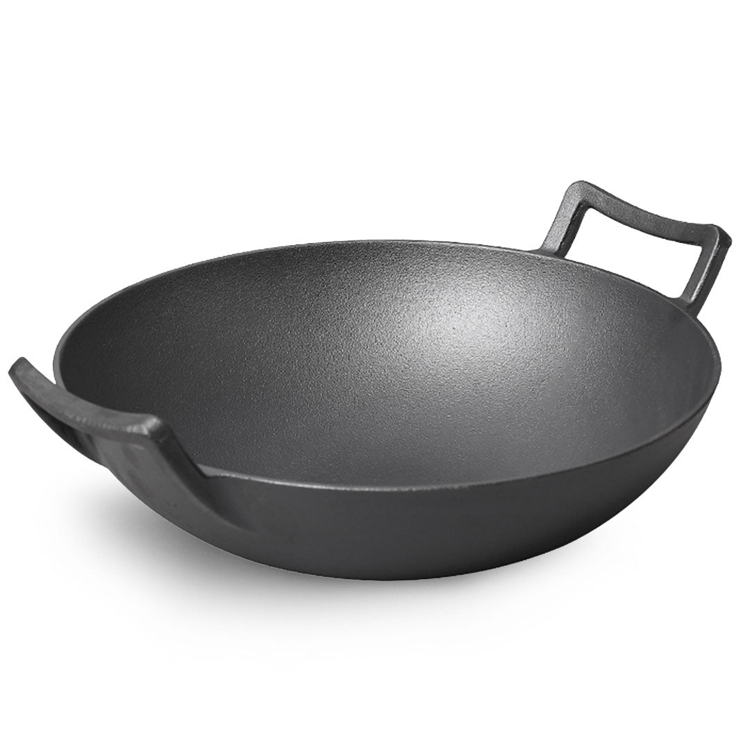 Soga 32cm Commercial Cast Iron Wok Fry Pan Fry Pan With Double Handle