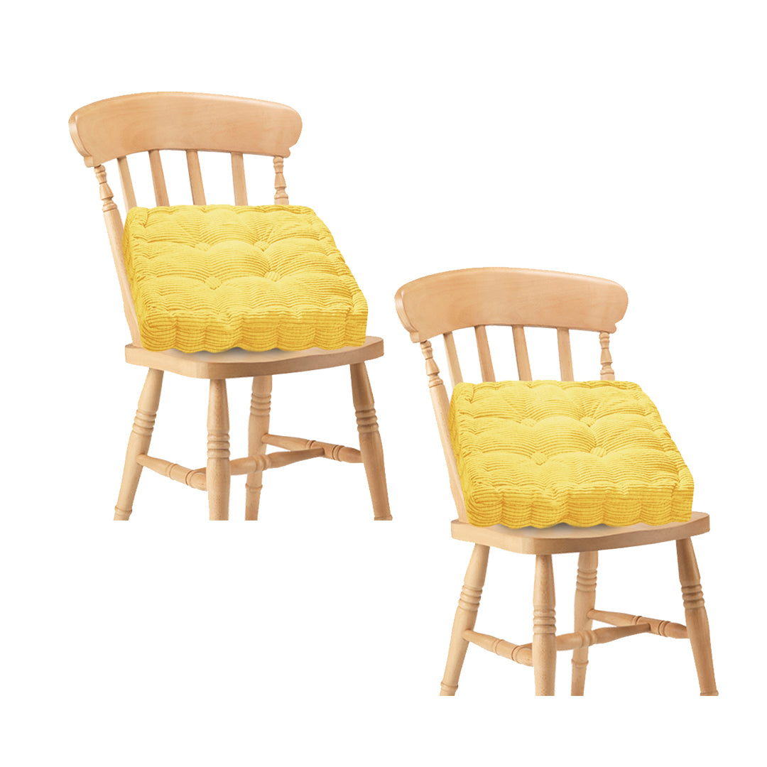 2X Yellow Square Cushion Soft Leaning Plush Backrest Throw Seat Pillow Home Office Decor