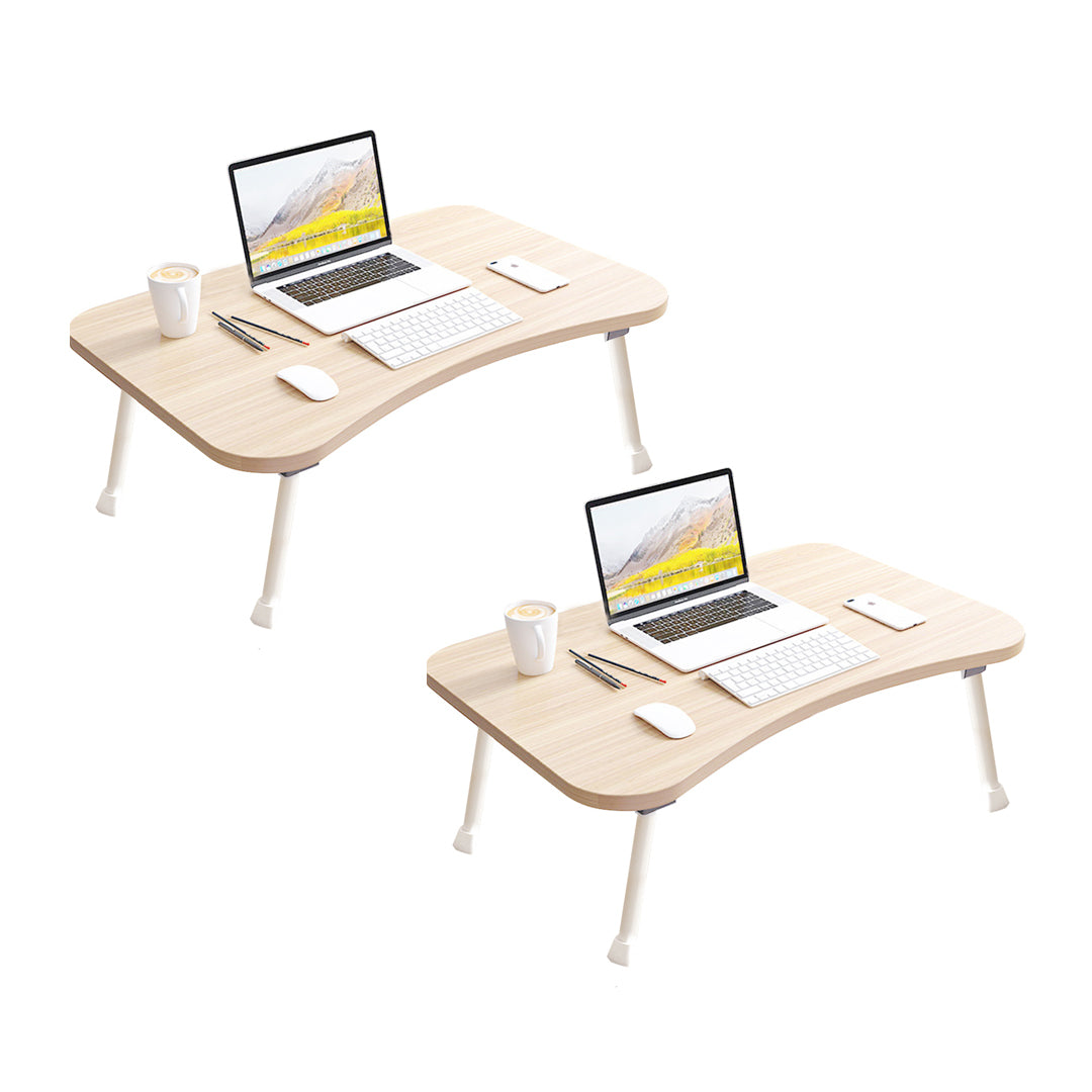 2X Beige Portable Bed Table Adjustable Foldable Bed Sofa Study Table Laptop Mini Desk Breakfast Tray Home Decor