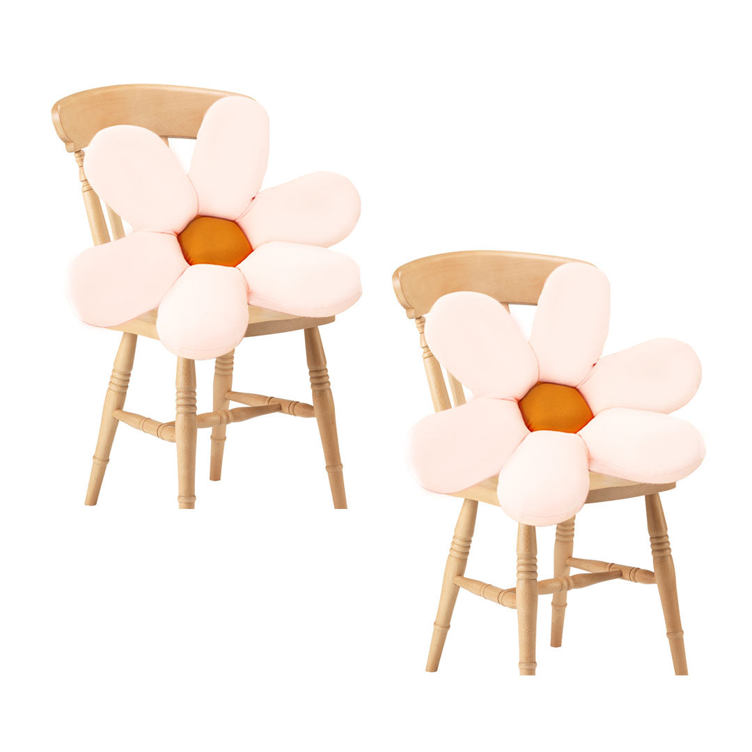 2X White Daisy Flower Shape Cushion Soft Leaning Bedside Pad Floor Plush Pillow Home Decor