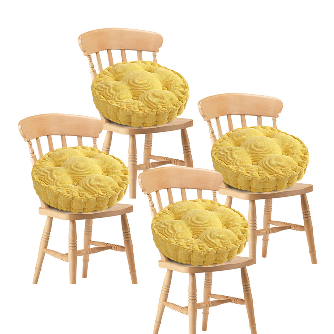 4X Yellow Round Cushion Soft Leaning Plush Backrest Throw Seat Pillow Home Office Decor