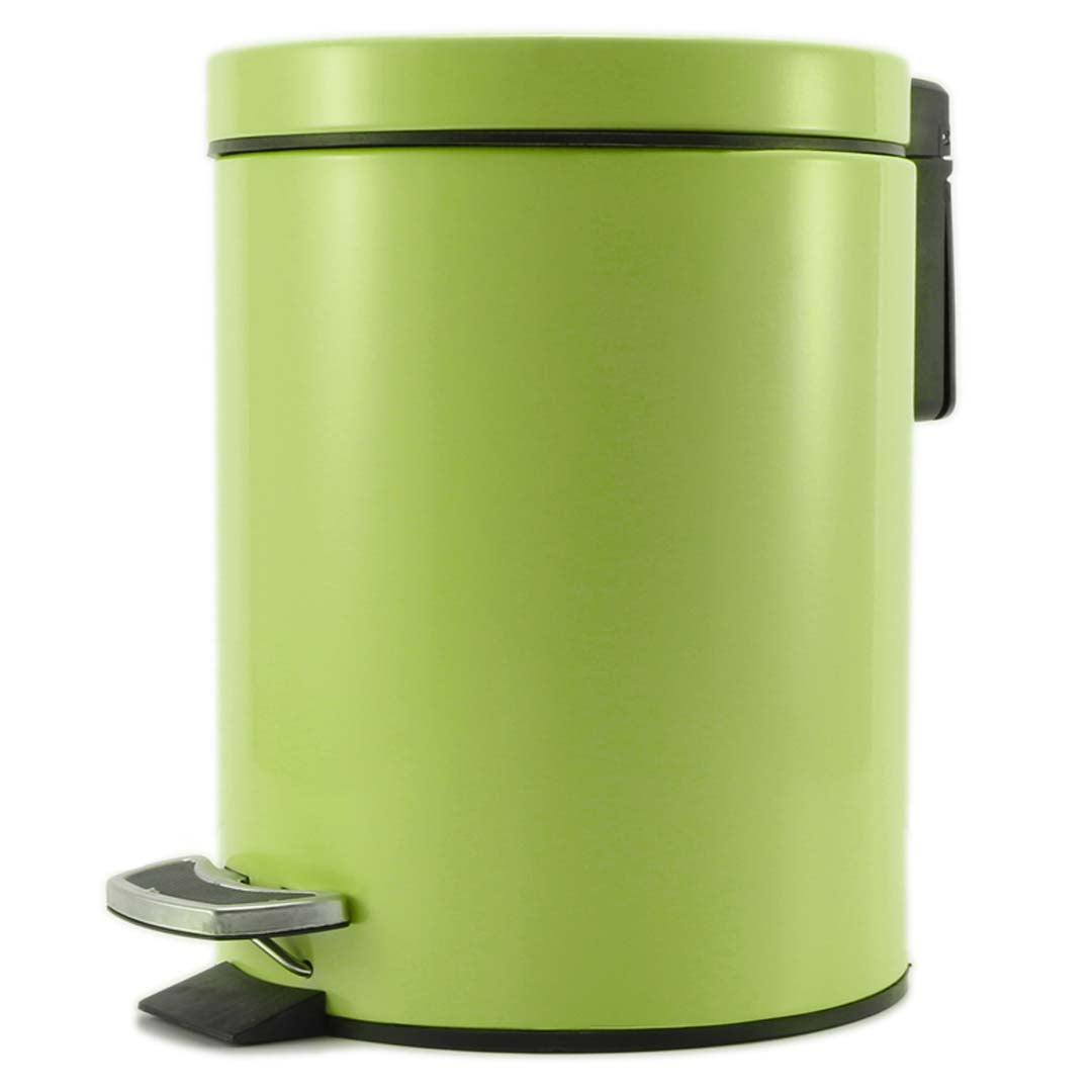 Soga Foot Pedal Stainless Steel Rubbish Recycling Garbage Waste Trash Bin Round 7 L Green