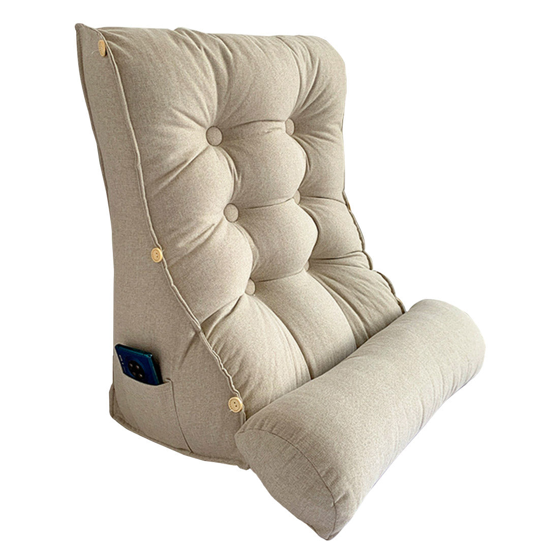 Soga 60cm White Triangular Wedge Lumbar Pillow Headboard Backrest Sofa Bed Cushion Home Decor
