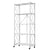 5 Tier Steel White Foldable Kitchen Cart Multi-Functional Shelves Portable Storage Organizer with Wheels