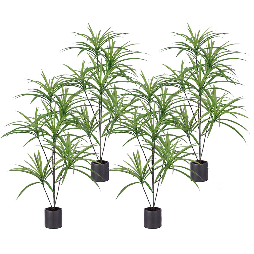 Soga 4 X 120cm Artificial Natural Green Dracaena Dragon Tree Fake Tropical Indoor Plant Home Office Decor