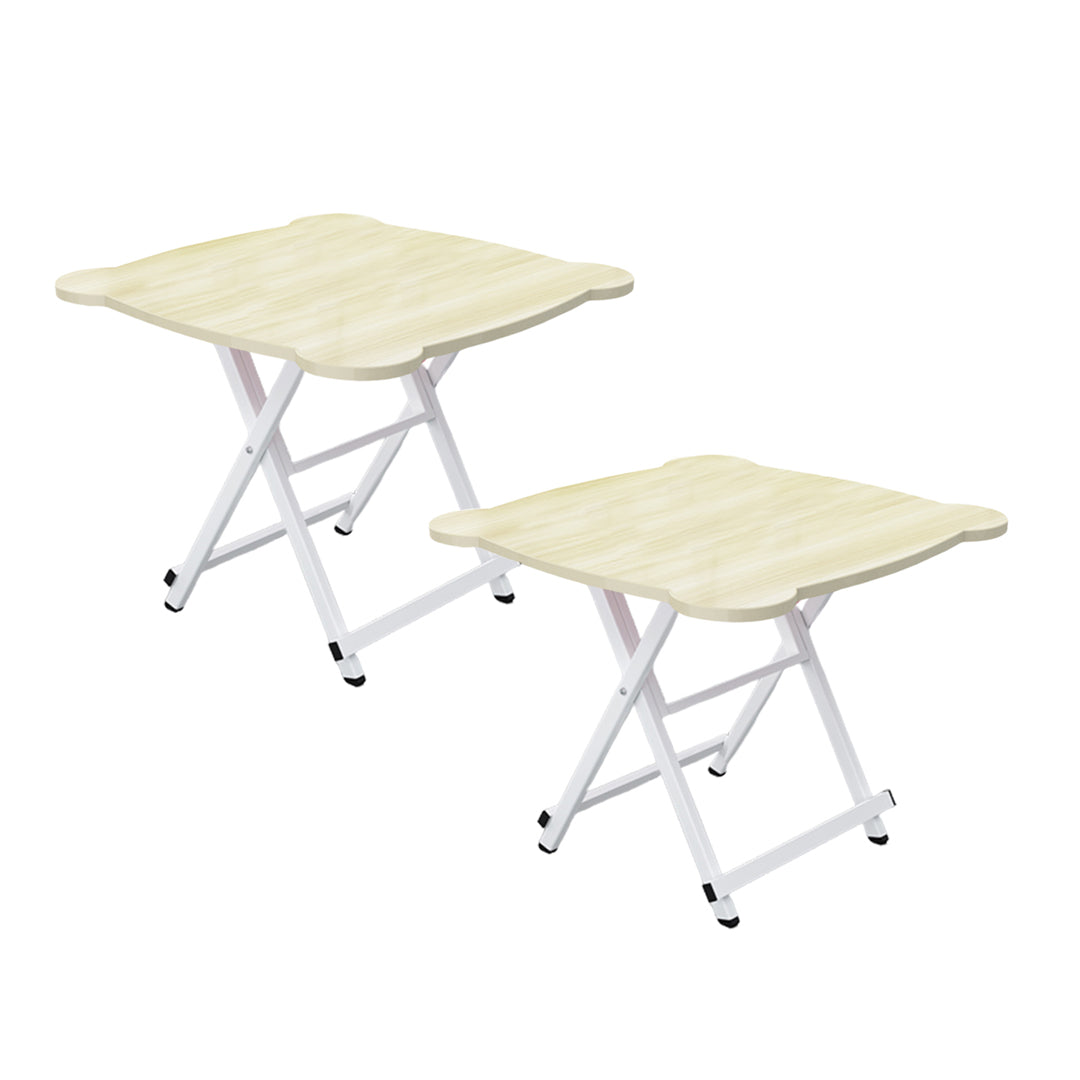 2X White Minimalist Cat Ear Folding Table Indoor Outdoor Portable Stall Desk Home Decor