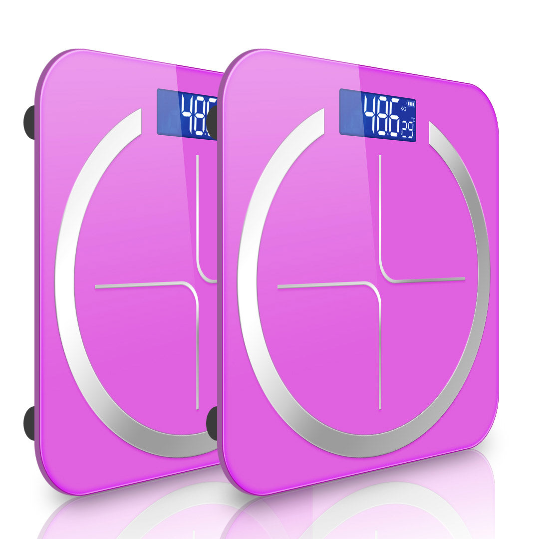 Soga 2 X 180kg Glass Lcd Digital Fitness Weight Bathroom Body Electronic Scales Pink