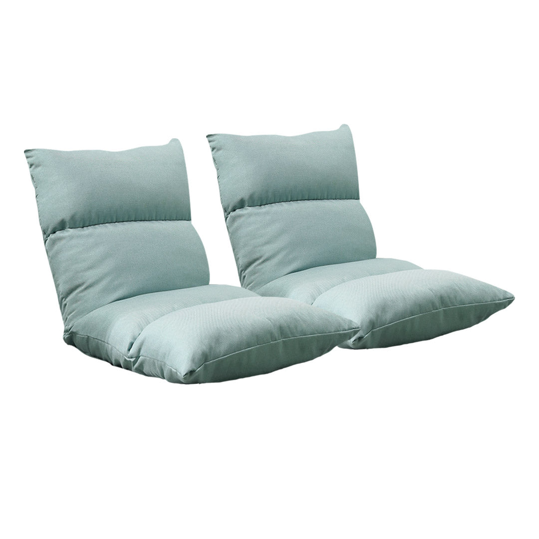 Soga 2 X Lounge Floor Recliner Adjustable Lazy Sofa Bed Folding Game Chair Mint Green