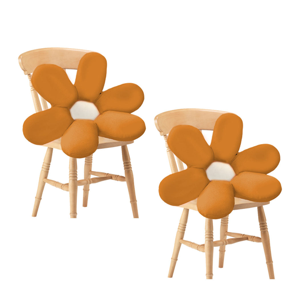 2X Coffee Daisy Flower Shape Cushion Soft Leaning Bedside Pad Floor Plush Pillow Home Decor