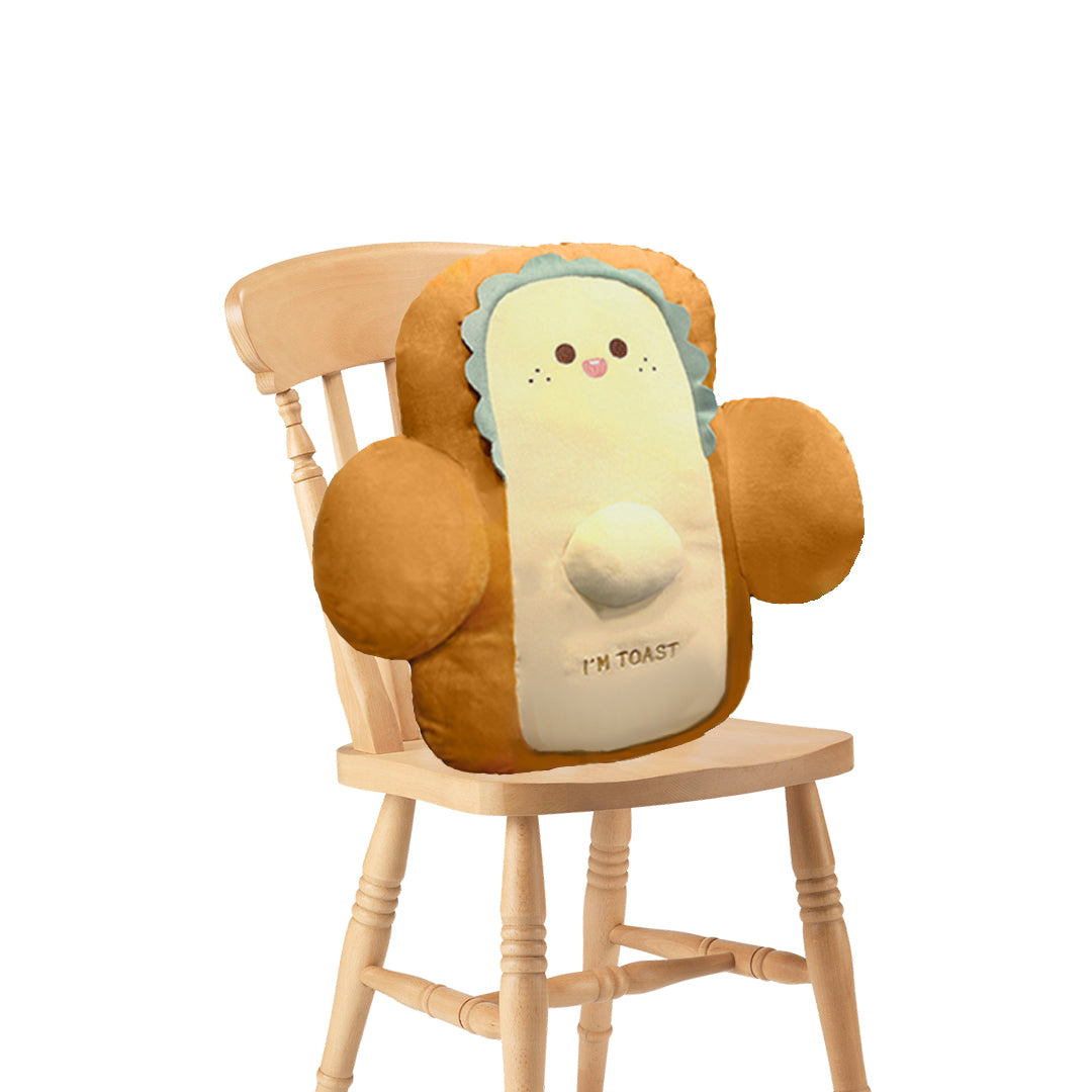 48cm Cute Face Toast Bread Cushion Stuffed Car Seat Plush Cartoon Back Support Pillow Home Decor