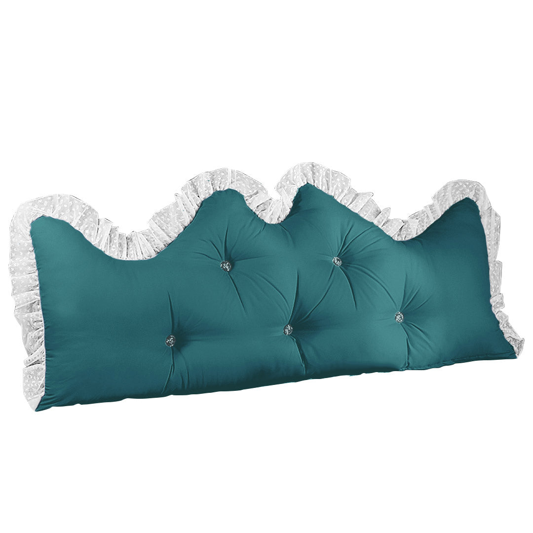 Soga 180cm Blue Green Princess Bed Pillow Headboard Backrest Bedside Tatami Sofa Cushion With Ruffle Lace Home Decor