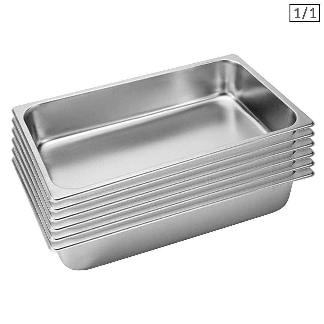 Soga 6 X Gastronorm Gn Pan Full Size 1/1 Gn Pan 10cm Deep Stainless Steel Tray