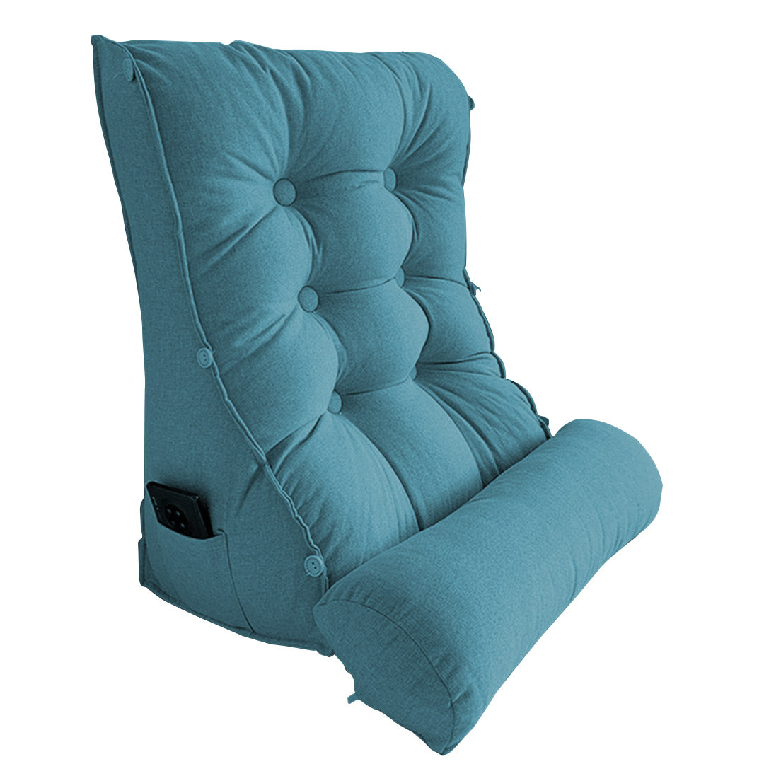 Soga 60cm Blue Triangular Wedge Lumbar Pillow Headboard Backrest Sofa Bed Cushion Home Decor