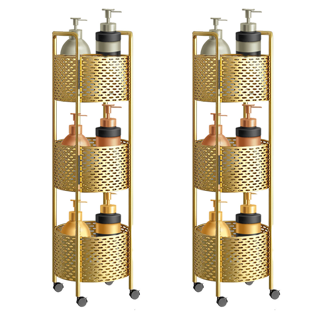 2X 3 Tier Bathroom Shelf Multifunctional Storage Display Rack Organiser with wheels