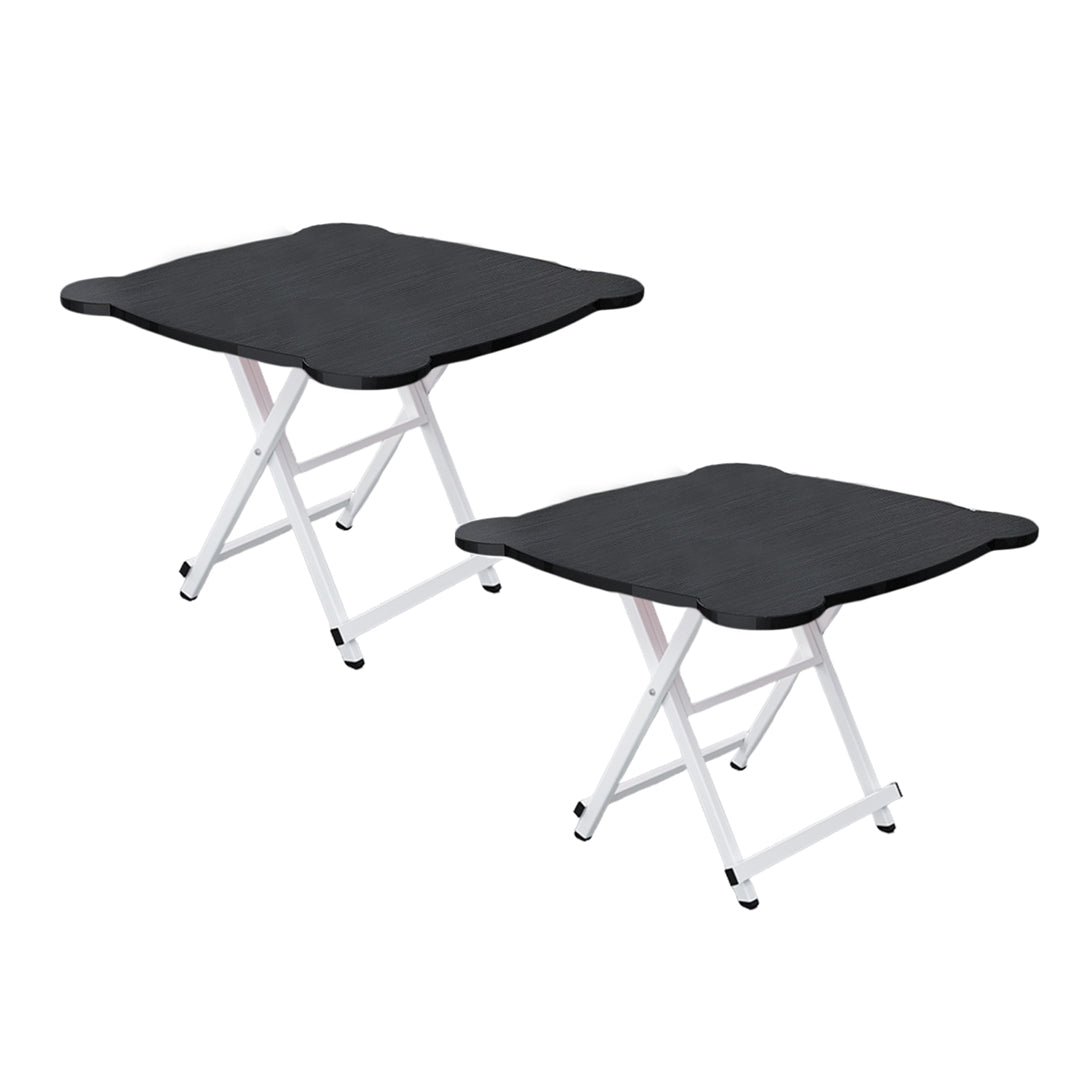 2X Black Minimalist Cat Ear Folding Table Indoor Outdoor Portable Stall Desk Home Decor