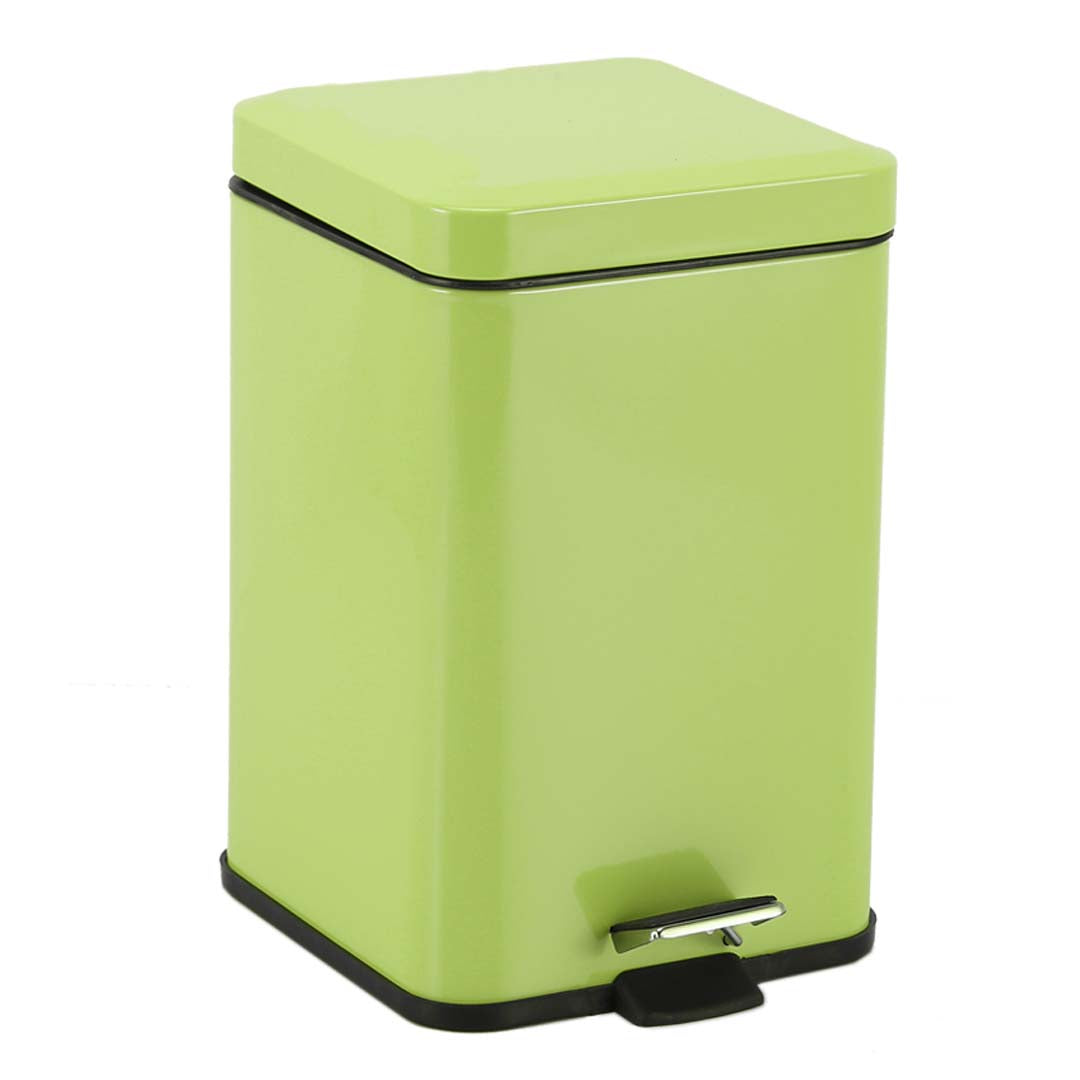 Soga Foot Pedal Stainless Steel Rubbish Recycling Garbage Waste Trash Bin Square 12 L Green