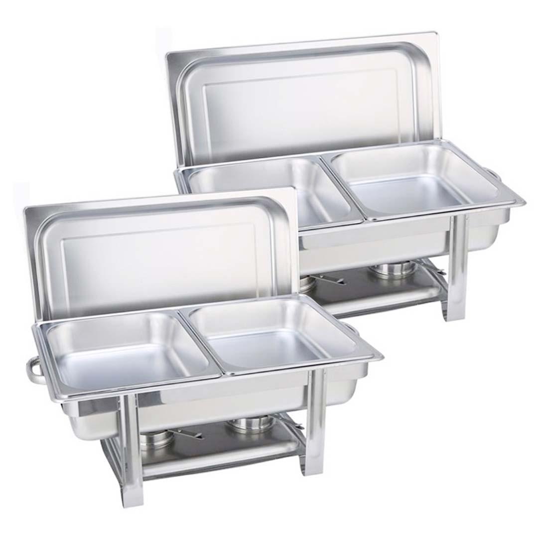 Soga 2 X Double Tray Stainless Steel Chafing Catering Dish Food Warmer
