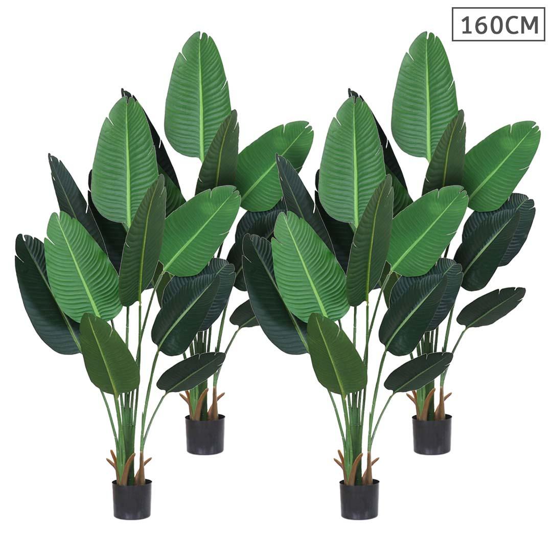 Soga 4 X 160cm Artificial Green Indoor Traveler Banana Fake Decoration Tree Flower Pot Plant
