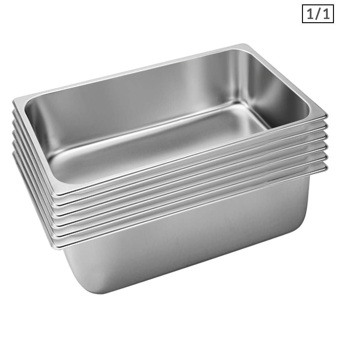 Soga 6 X Gastronorm Gn Pan Full Size 1/1 Gn Pan 20cm Deep Stainless Steel Tray