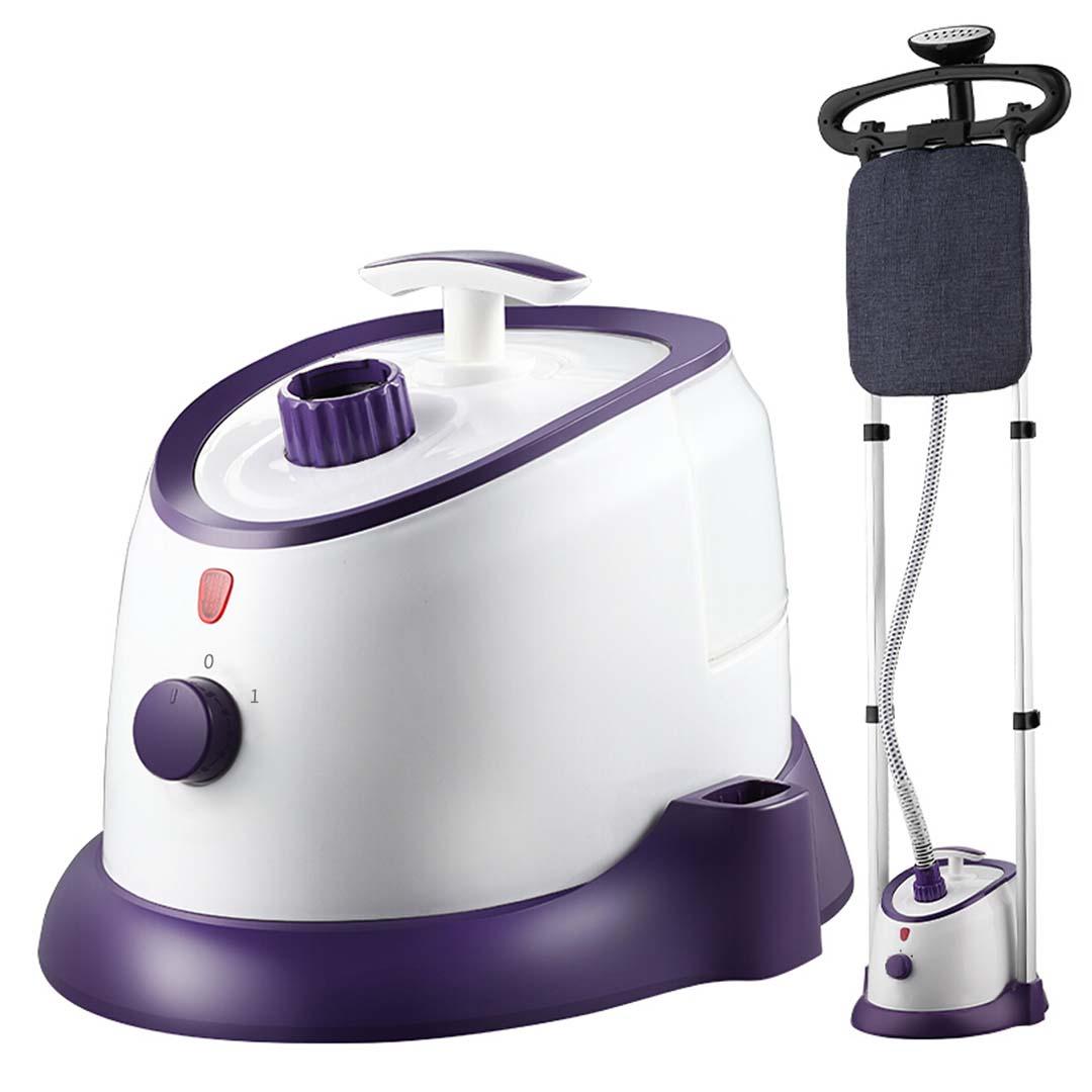 Garment Steamer Vertical Twin Pole Clothes 1700ml 1800w Professional Steaming Kit Purple