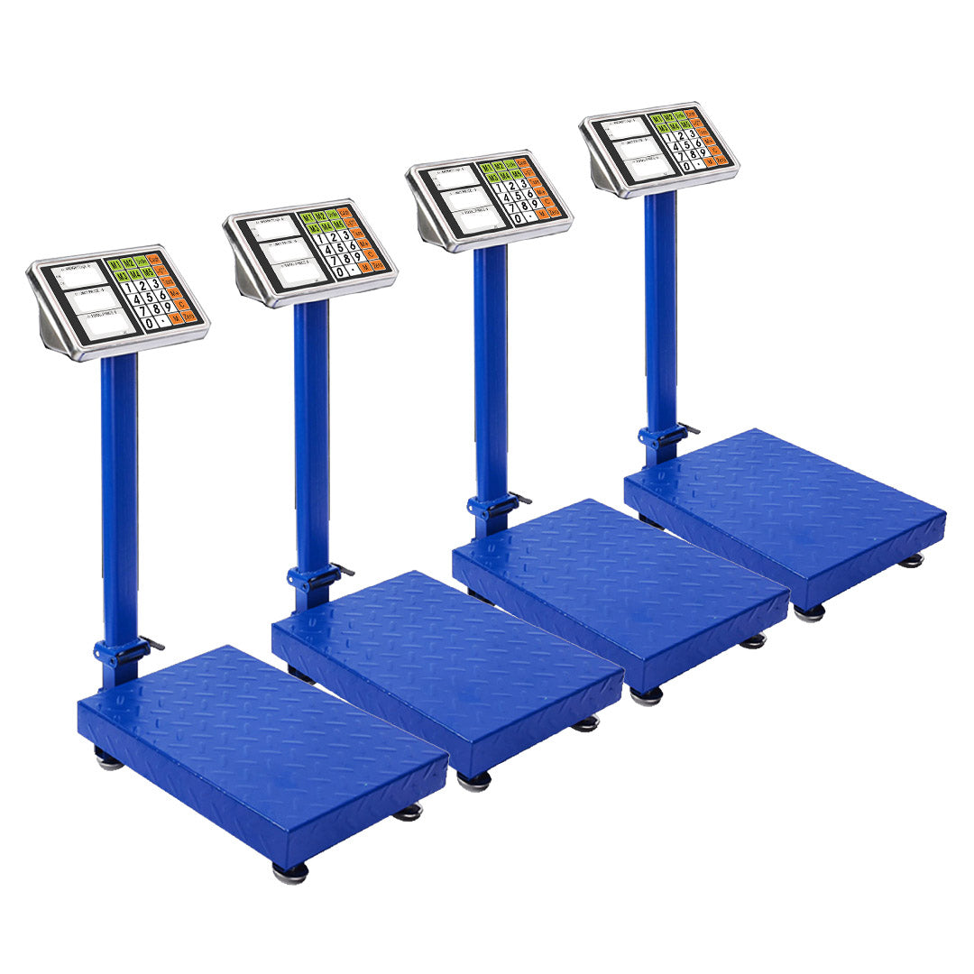 Soga 4 X 300kg Electronic Digital Platform Scale Computing Shop Postal Weight Blue