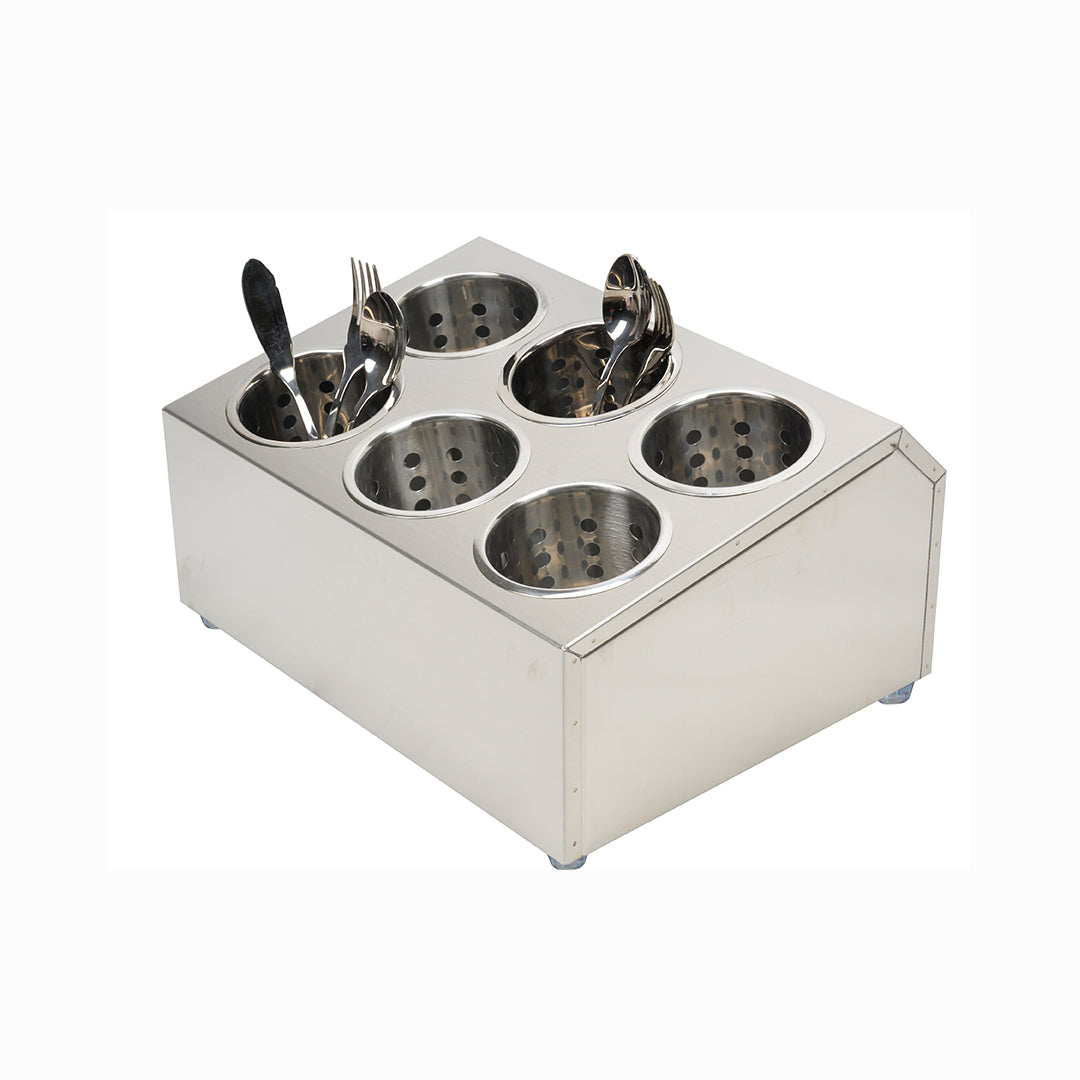 Soga 18/10 Stainless Steel Commercial Conical Utensils Cutlery Holder With 6 Holes