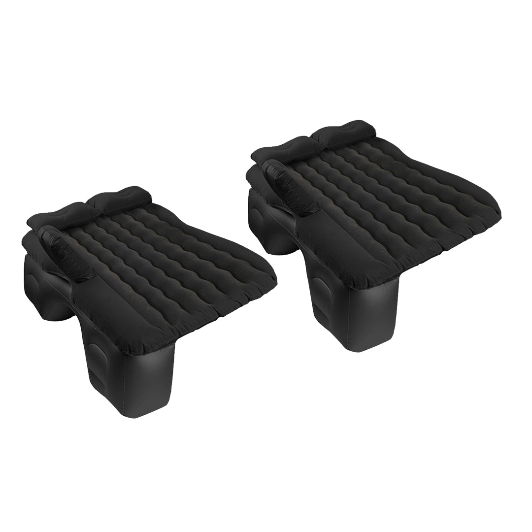 2X Black Ripple Inflatable Car Mattress Portable Camping Air Bed Travel Sleeping Kit Essentials