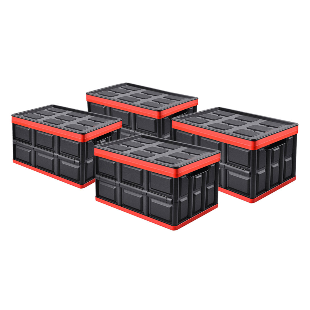 Soga 4 X 30 L Collapsible Car Trunk Storage Multifunctional Foldable Box Black