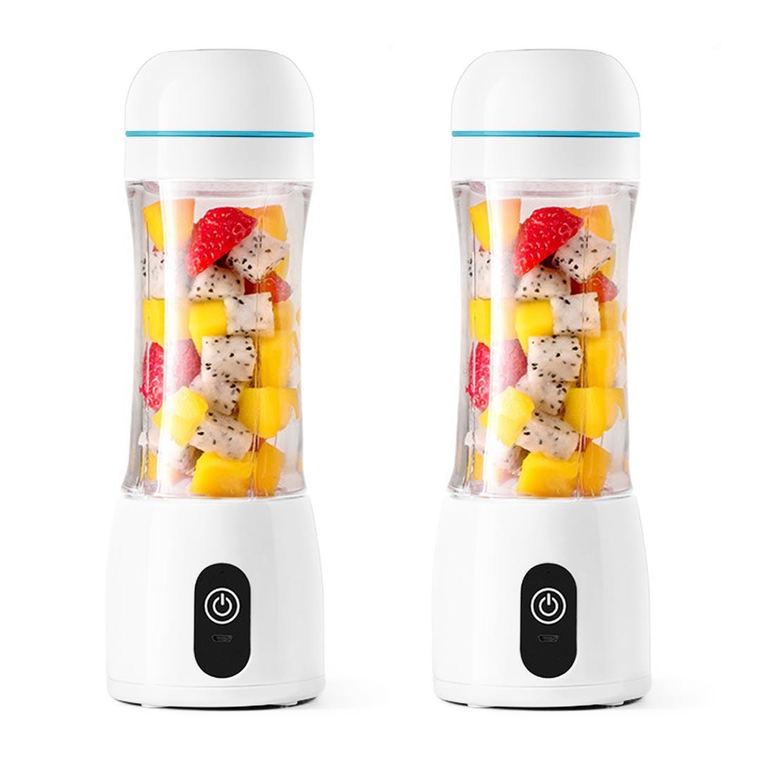 Soga 2 X 380ml Portable Mini Usb Rechargeable Handheld Fruit Mixer Juicer White