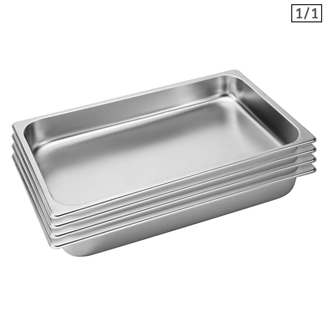 Soga 4 X Gastronorm Gn Pan Full Size 1/1 Gn Pan 6.5cm Deep Stainless Steel Tray