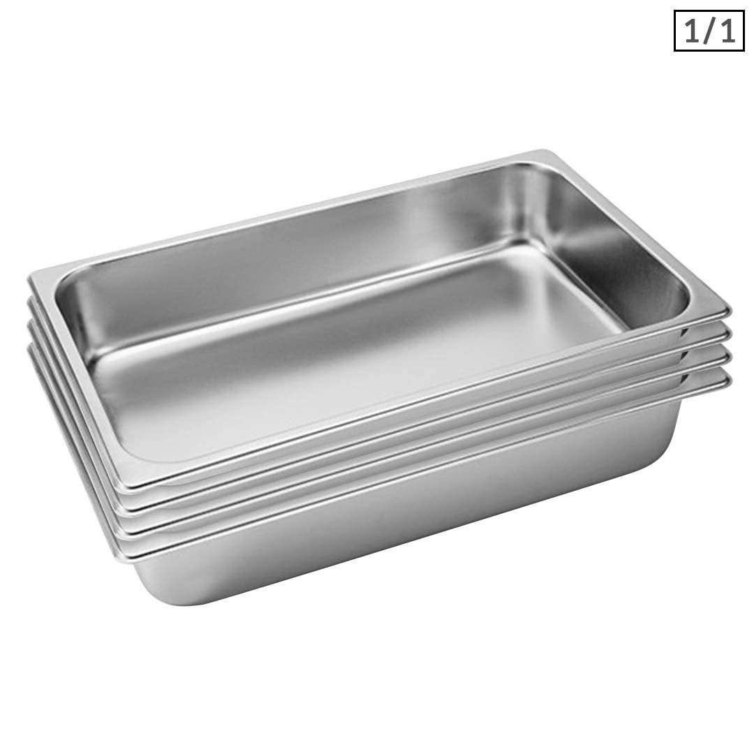 Soga 4 X Gastronorm Gn Pan Full Size 1/1 Gn Pan 10cm Deep Stainless Steel Tray