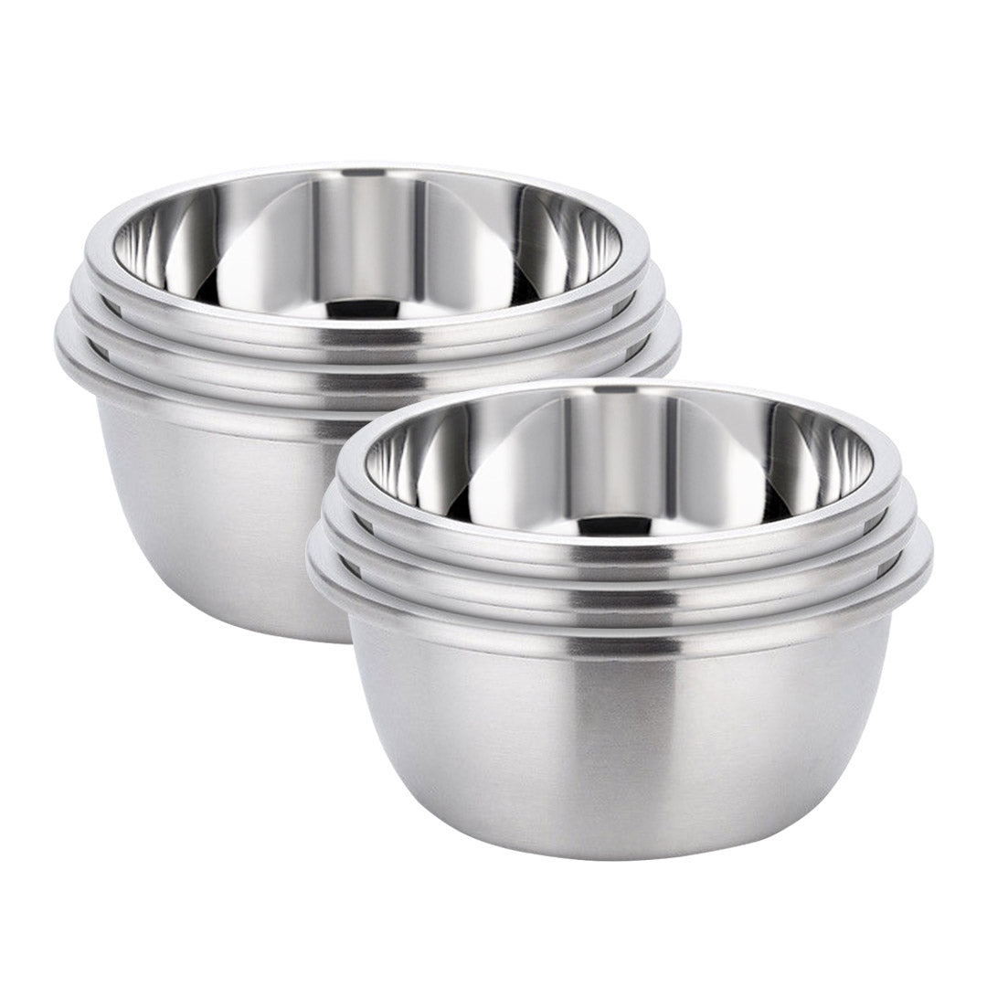 Soga 2 X 3 Pcs Deepen Polished Stainless Steel Stackable Baking Washing Mixing Bowls Set Food Storage Basin