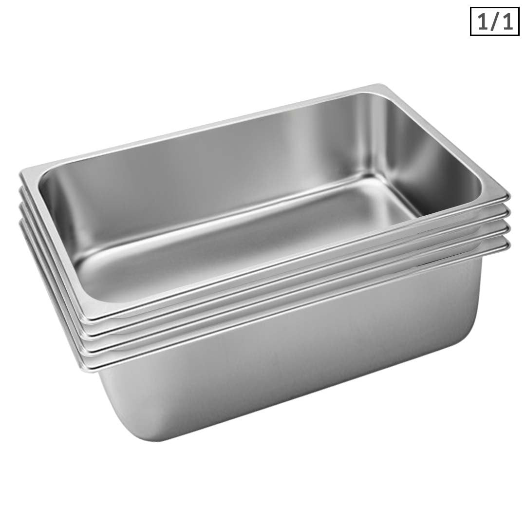 Soga 4 X Gastronorm Gn Pan Full Size 1/1 Gn Pan 20cm Deep Stainless Steel Tray