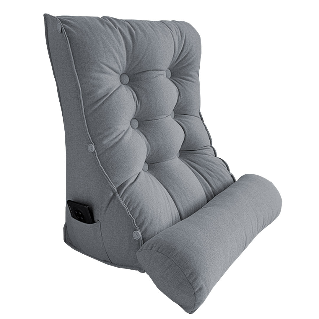 Soga 60cm Silver Triangular Wedge Lumbar Pillow Headboard Backrest Sofa Bed Cushion Home Decor