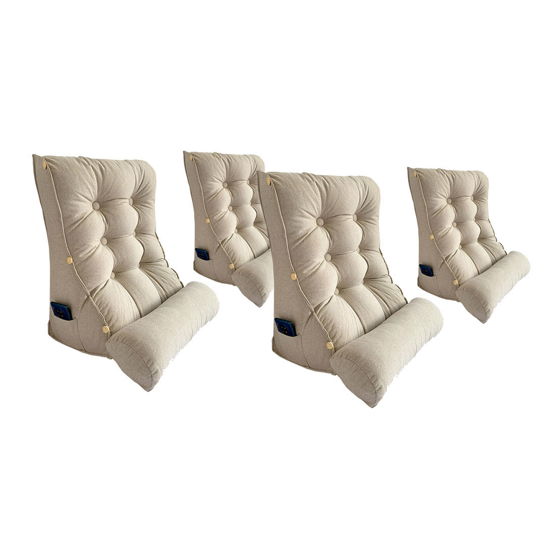 Soga 4 X 60cm White Triangular Wedge Lumbar Pillow Headboard Backrest Sofa Bed Cushion Home Decor
