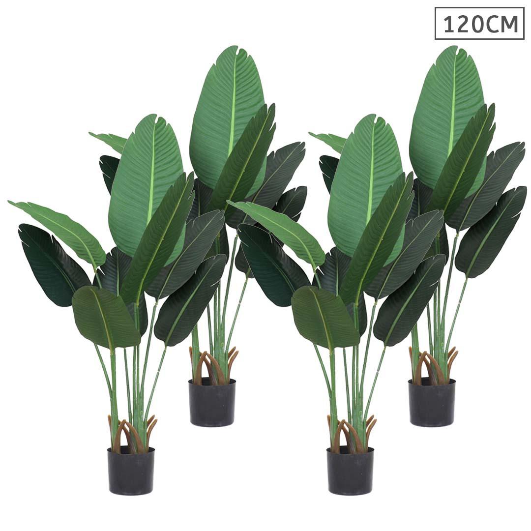 Soga 4 X 120cm Artificial Green Indoor Traveler Banana Fake Decoration Tree Flower Pot Plant