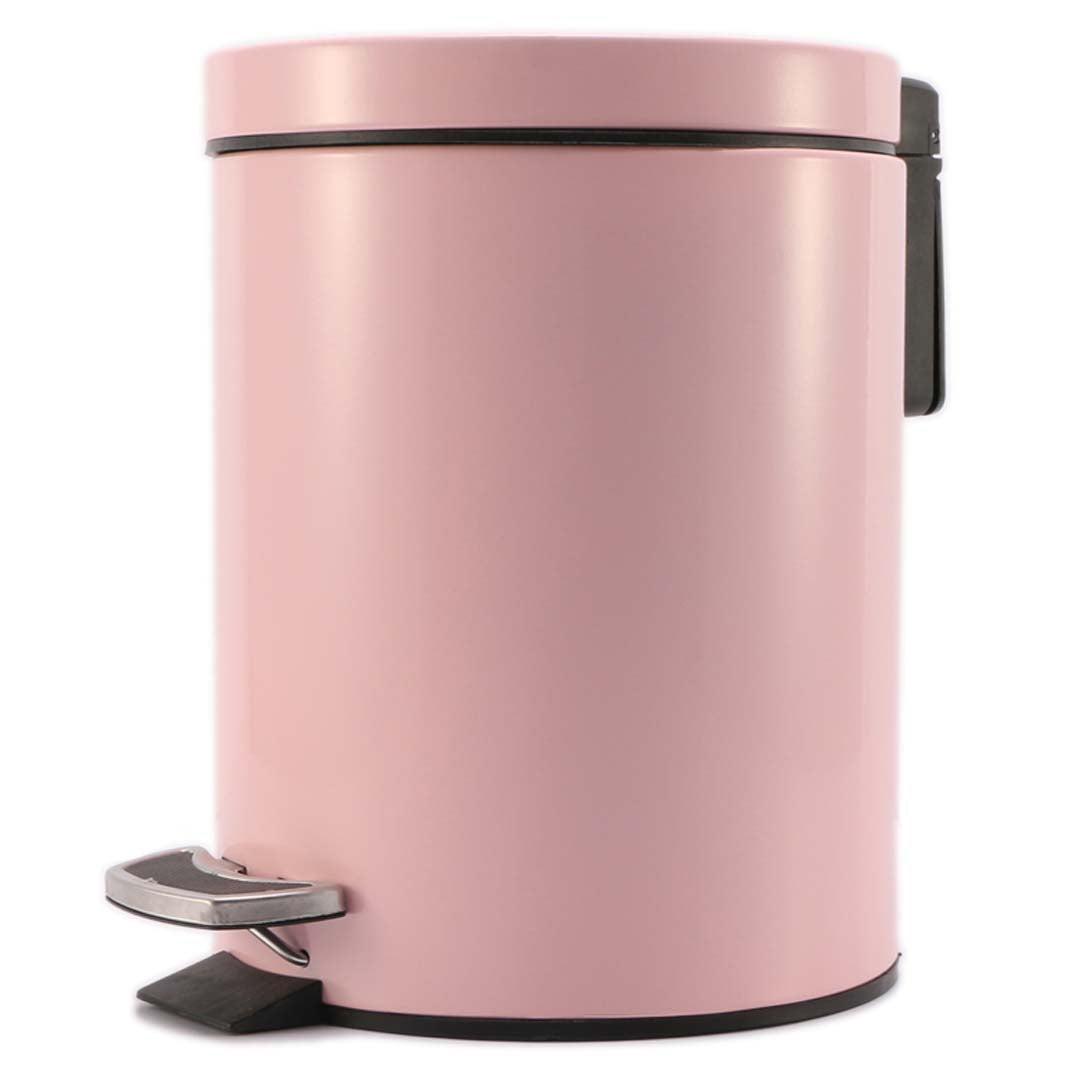 Soga Foot Pedal Stainless Steel Rubbish Recycling Garbage Waste Trash Bin Round 12 L Pink