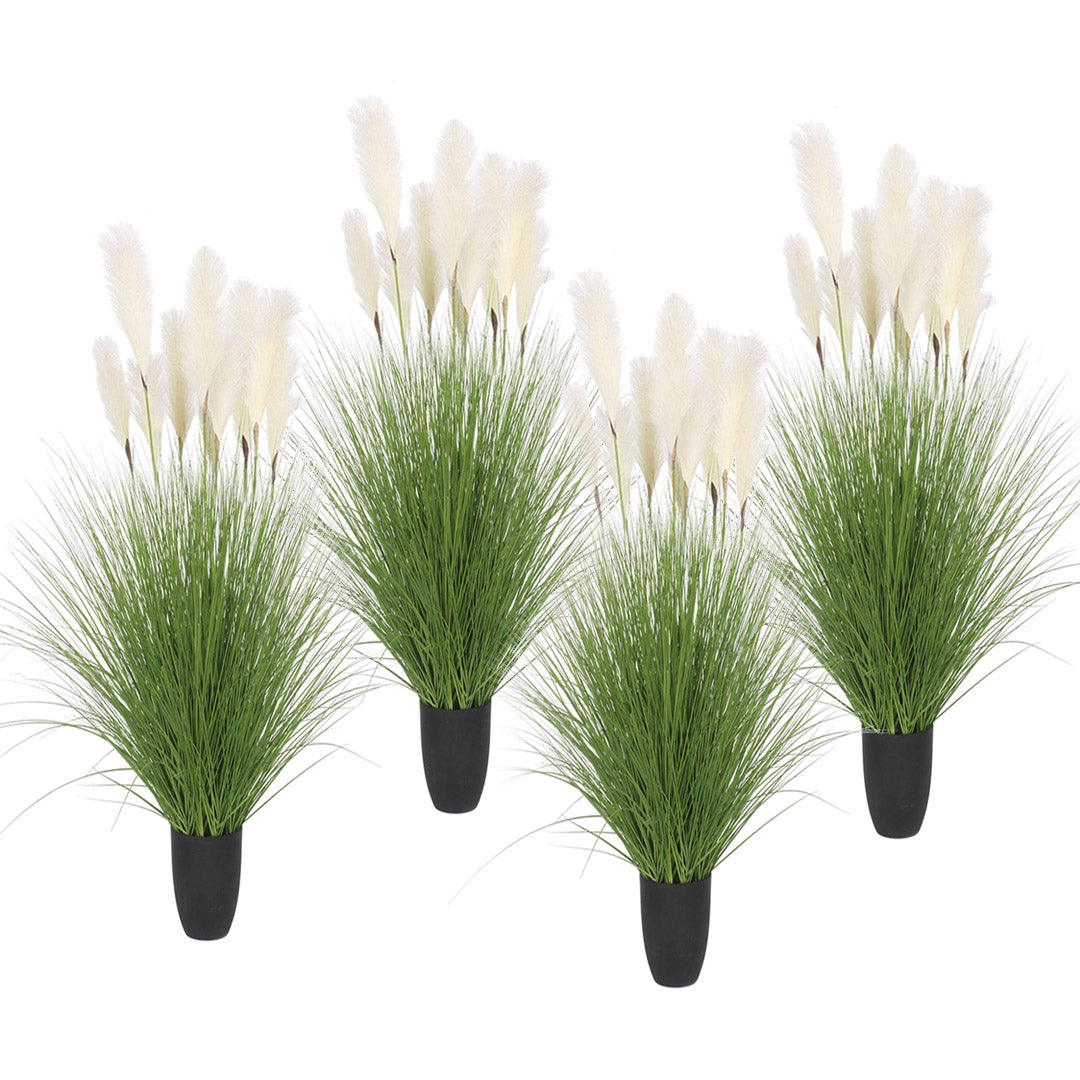 Soga 4 X 137cm Green Artificial Indoor Potted Bulrush Grass Tree Fake Plant Simulation Decorative
