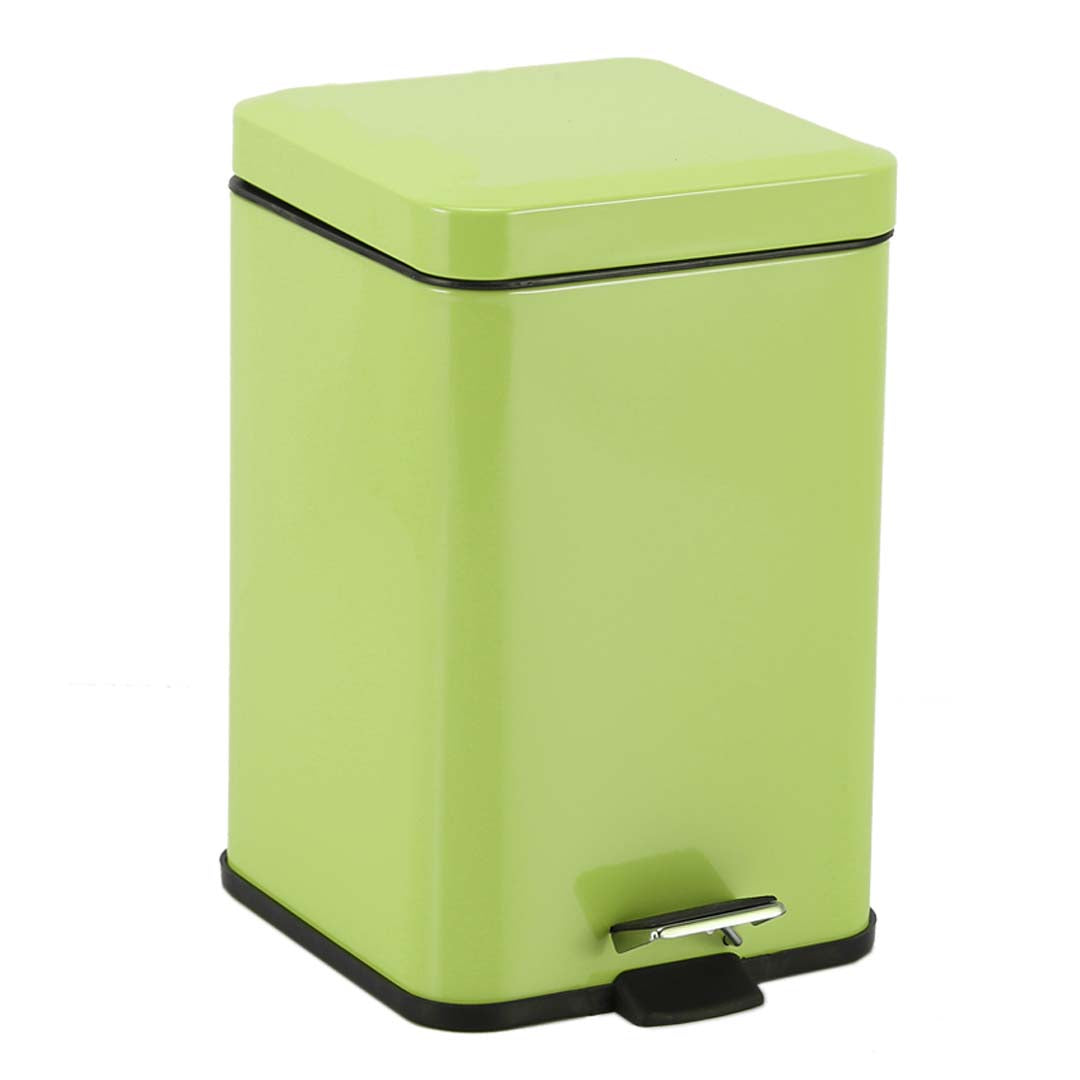 Soga Foot Pedal Stainless Steel Rubbish Recycling Garbage Waste Trash Bin Square 6 L Green