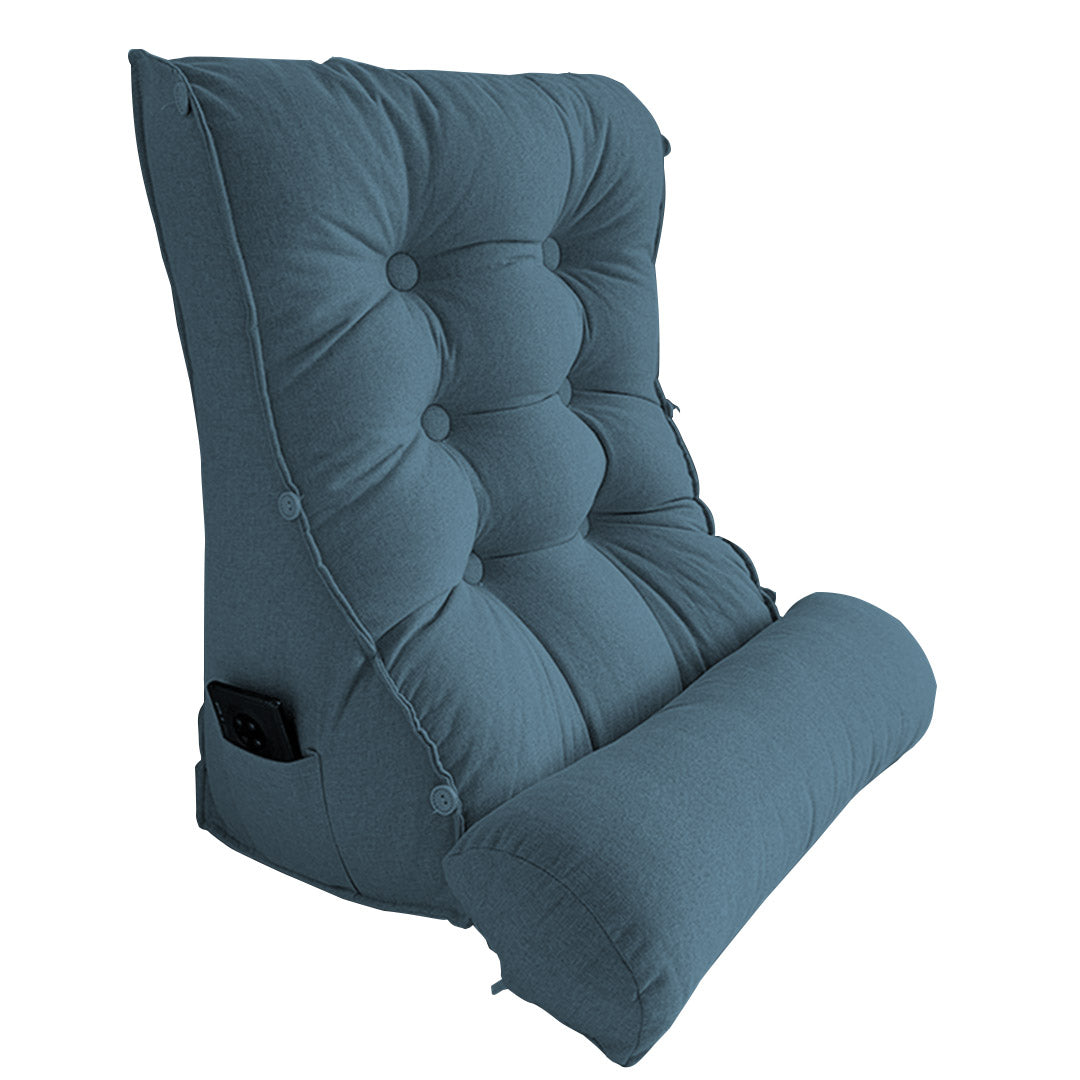 Soga 60cm Grey Triangular Wedge Lumbar Pillow Headboard Backrest Sofa Bed Cushion Home Decor