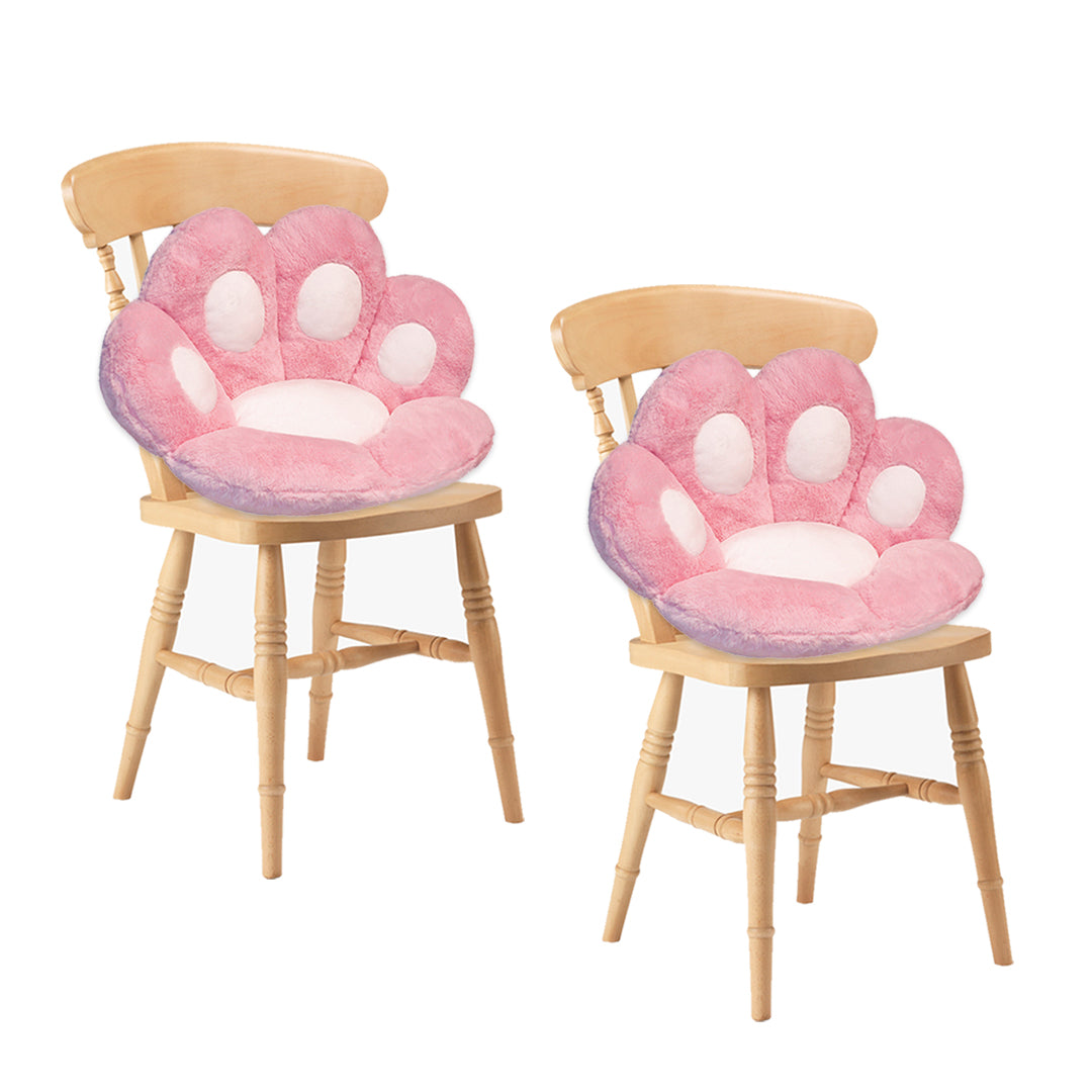 2X Pink Paw Shape Cushion Warm Lazy Sofa Decorative Pillow Backseat Plush Mat Home Decor