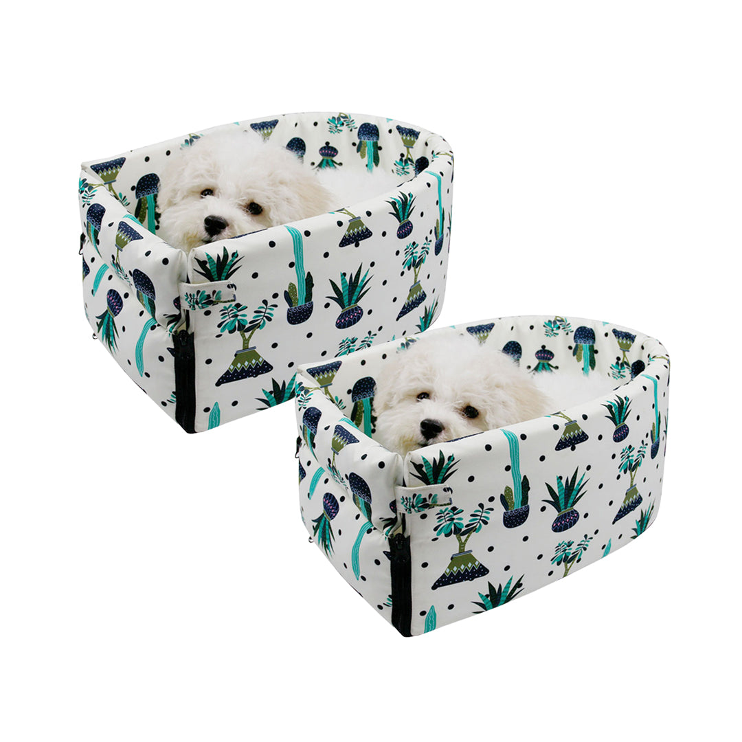 Soga 2 X Car Central Control Nest Pet Safety Travel Bed Dog Kennel Portable Washable Pet Bag White