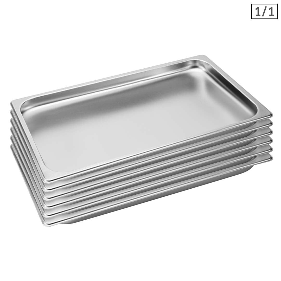 Soga 6 X Gastronorm Gn Pan Full Size 1/1 Gn Pan 2cm Deep Stainless Steel Tray