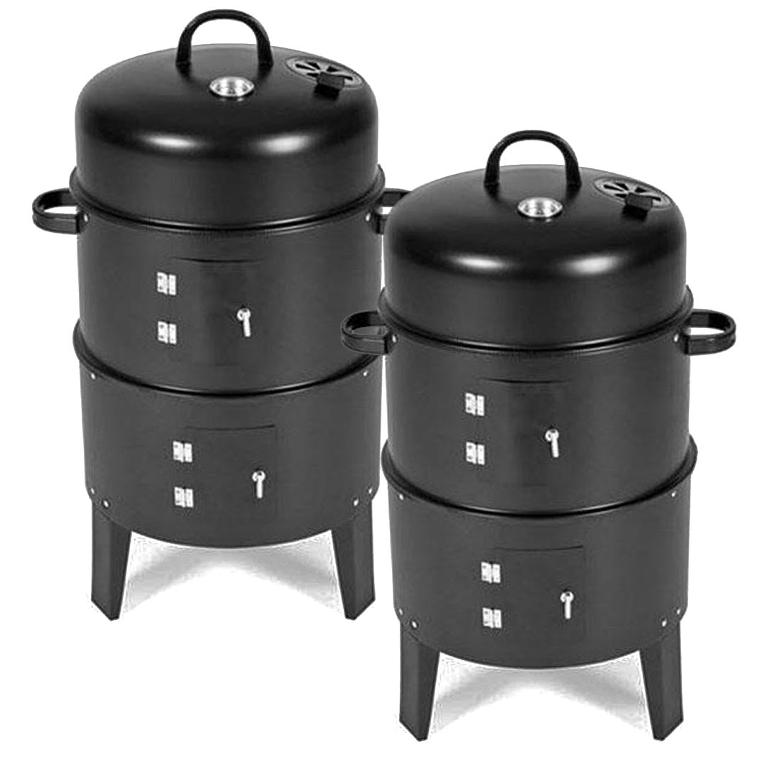 Soga 2 X 3 In 1 Barbecue Smoker Outdoor Charcoal Bbq Grill Camping Picnic Fishing