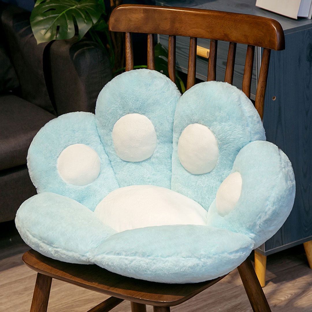 2X 70cm Mint Blue Paw Shape Cushion Warm Lazy Sofa Decorative Pillow Backseat Plush Mat Home Decor
